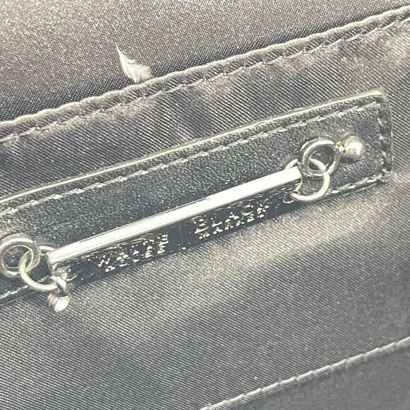 White House Black Market Black Faceted Beaded Evening Clutch Hard Case - Picture 10 of 11